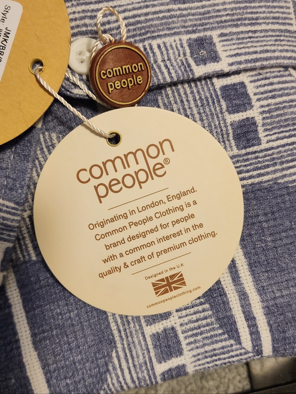 Common People Geometric Button‑Up Shirt • Men’s XL • NWT • 100% Cotton Woven UK - Picture 6 of 6